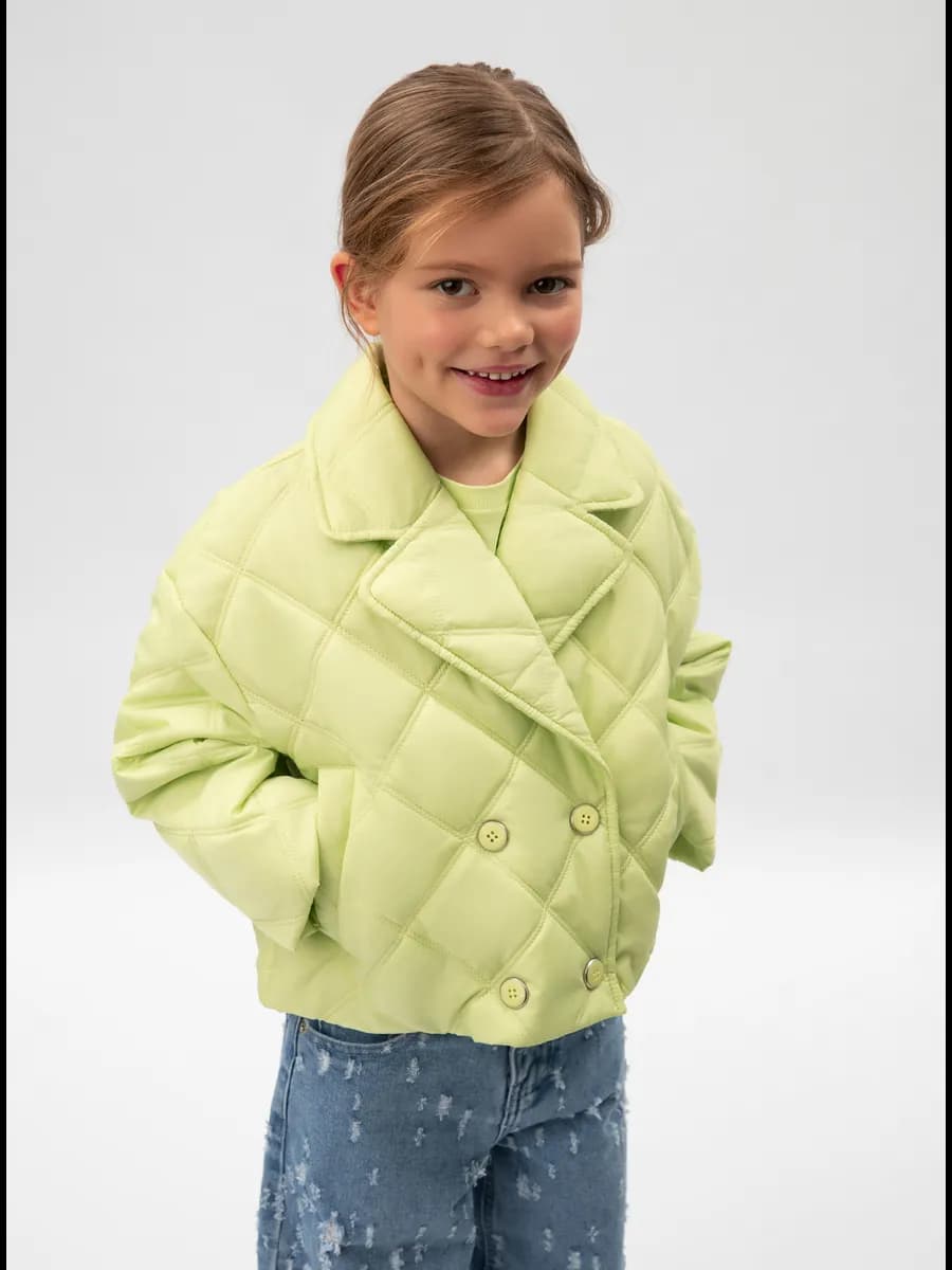 Куртка для девочки салатовая демисезонная стеганая