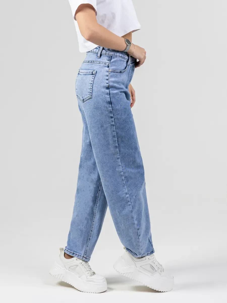 Джинсы бананы с высокой посадкой