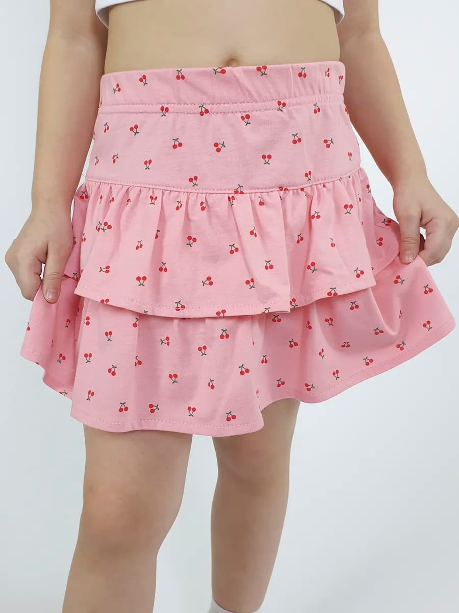 Юбка трикотажная с воланами в садик для детей