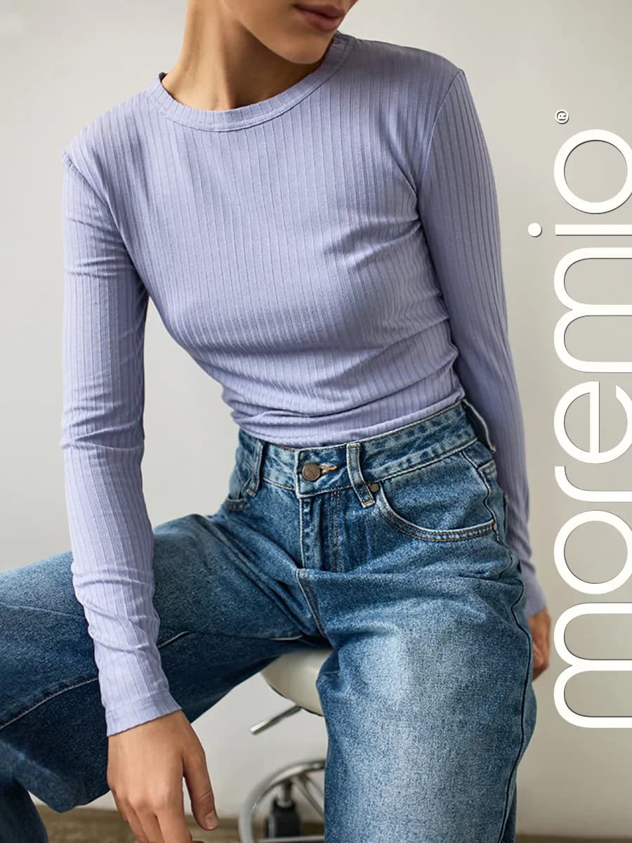 Облегающий лонгслив в рубчик