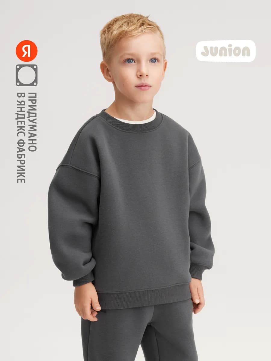 Свитшот из футера с начесом, темно-серый