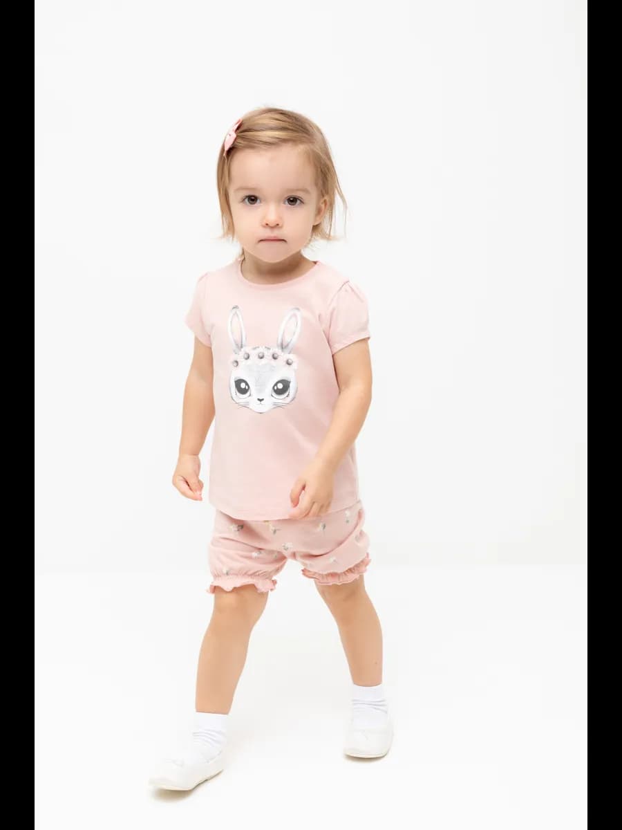 Трикотажные шорты легкие на резинке для девочки