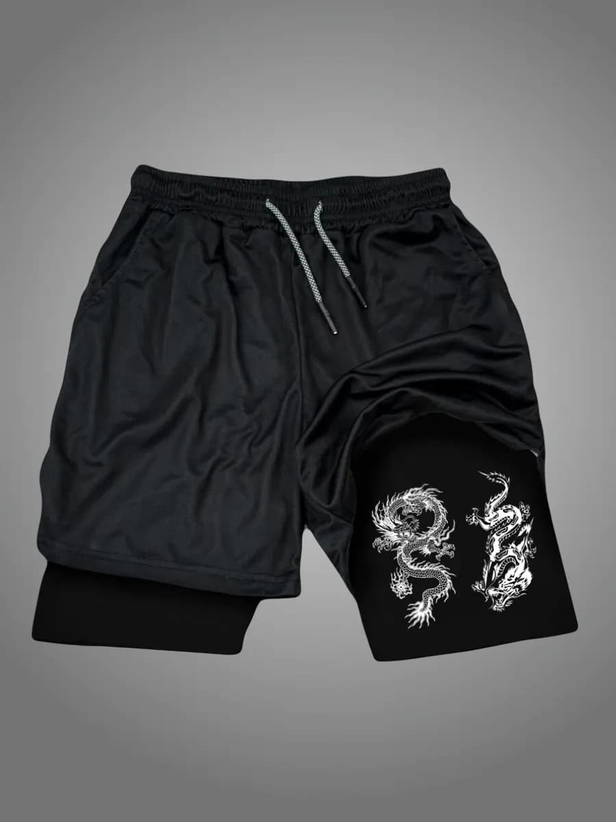 Шорты спортивные с тайтсами аниме