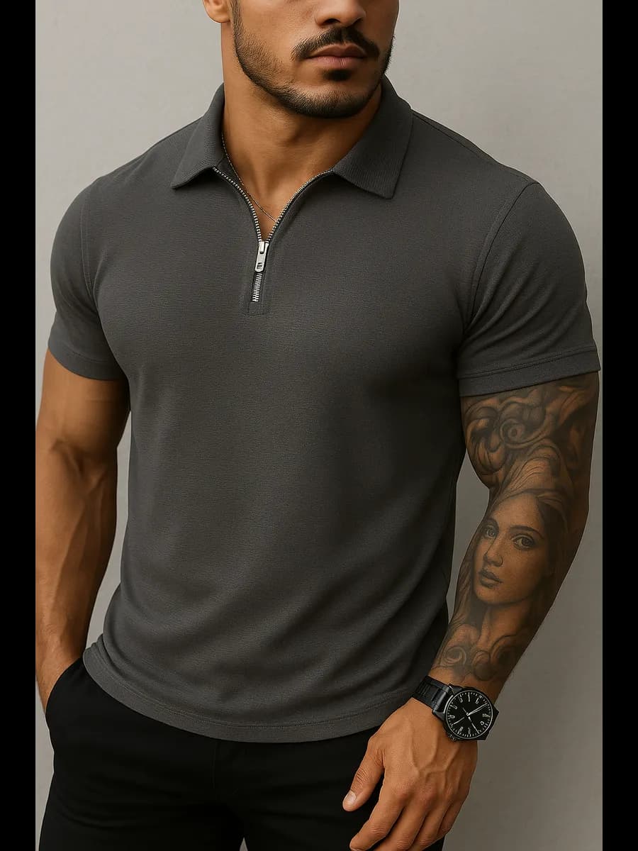 Футболка поло хлопок на молнии