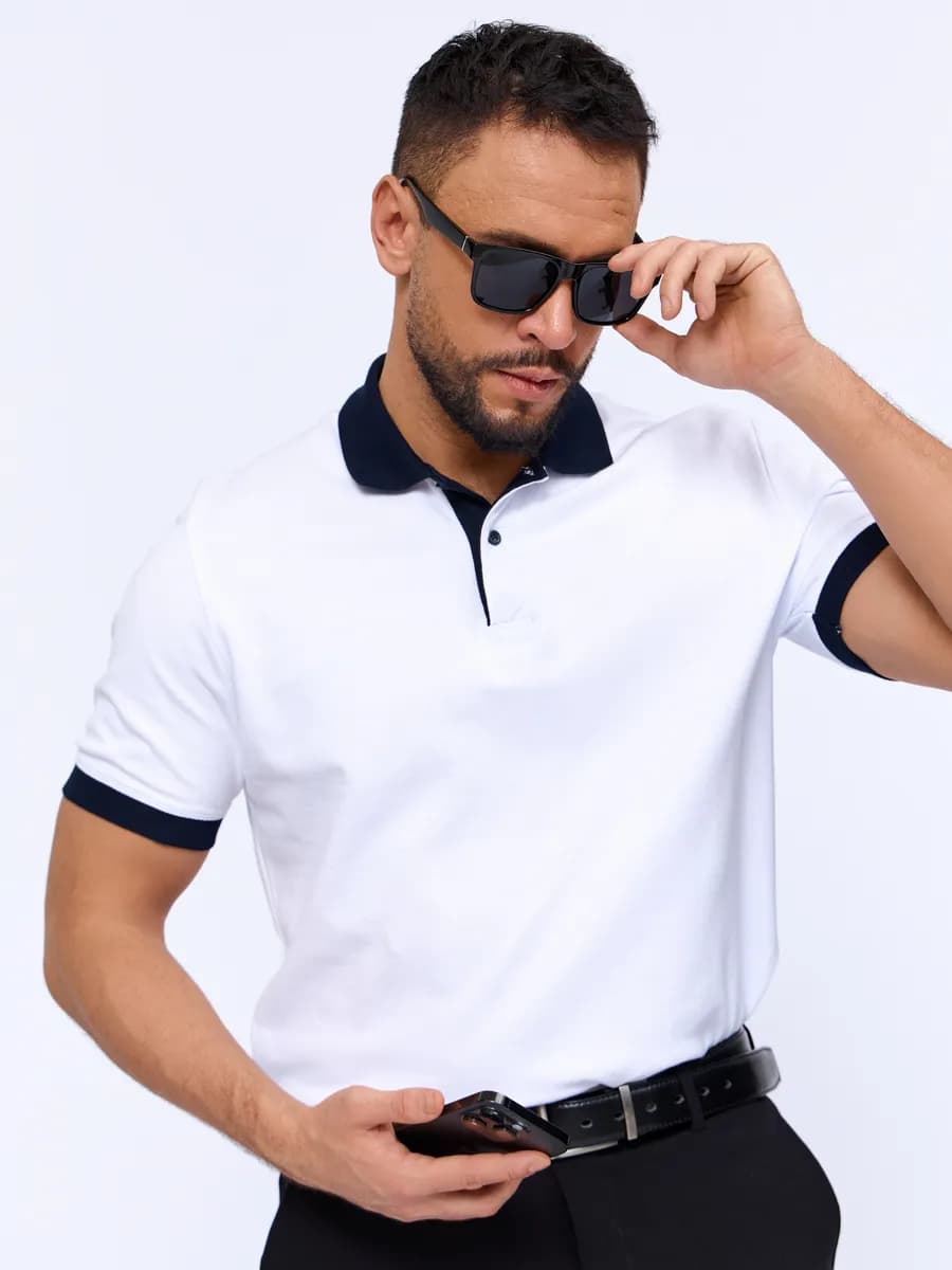 Футболка поло хлопок белый