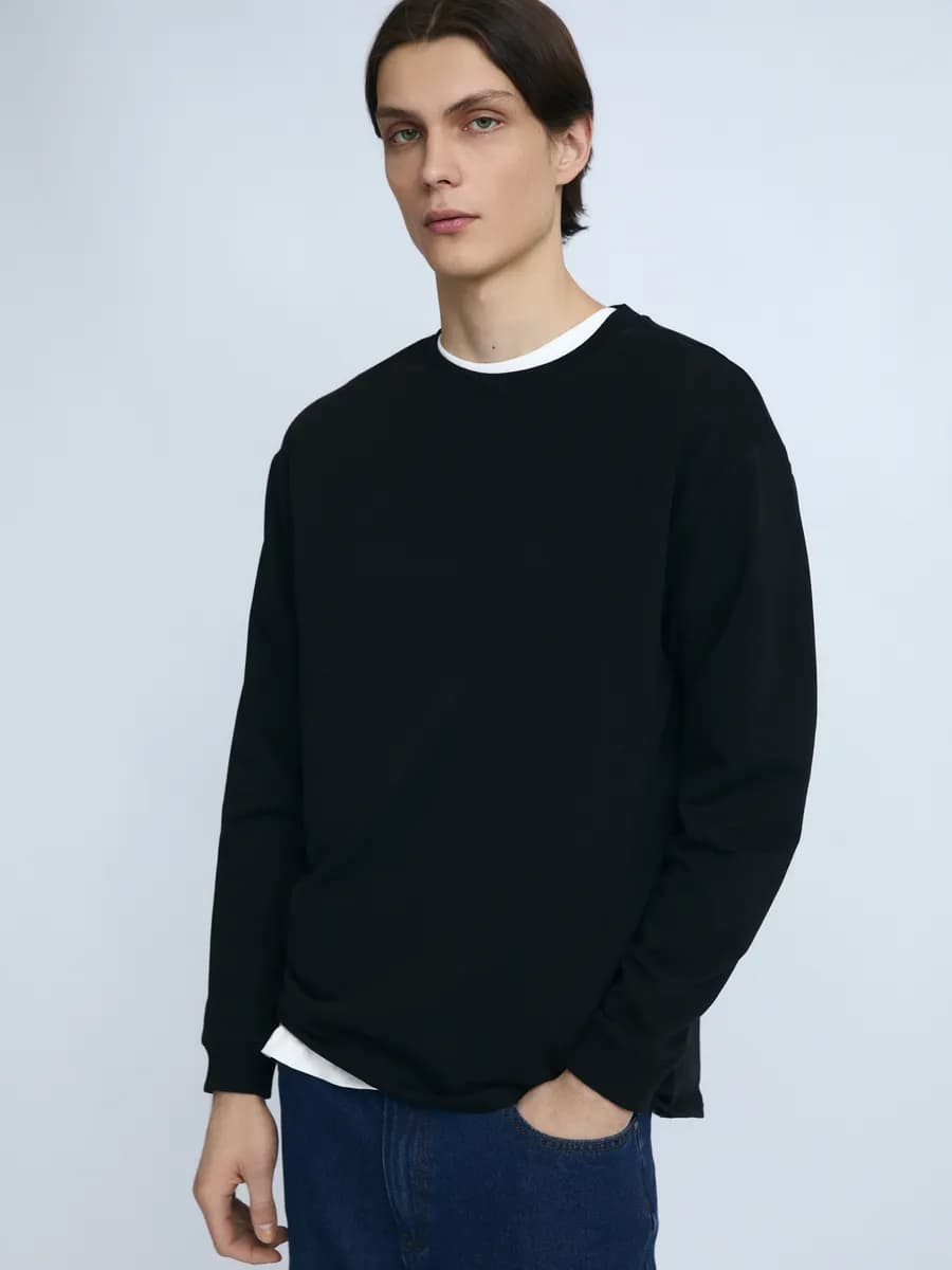 Мужской трикотажный лонгслив из хлопка