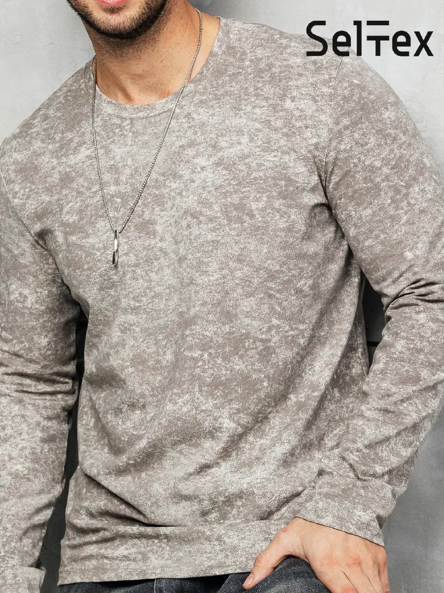 Лонгслив мужской с длинным рукавом больших размеров хлопок