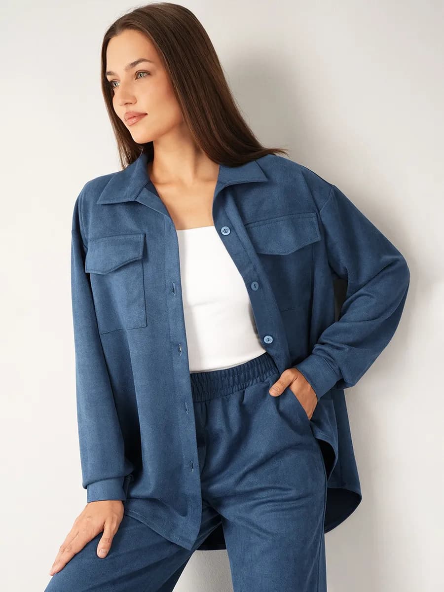 Костюм двойка брючный вельветовый с рубашкой