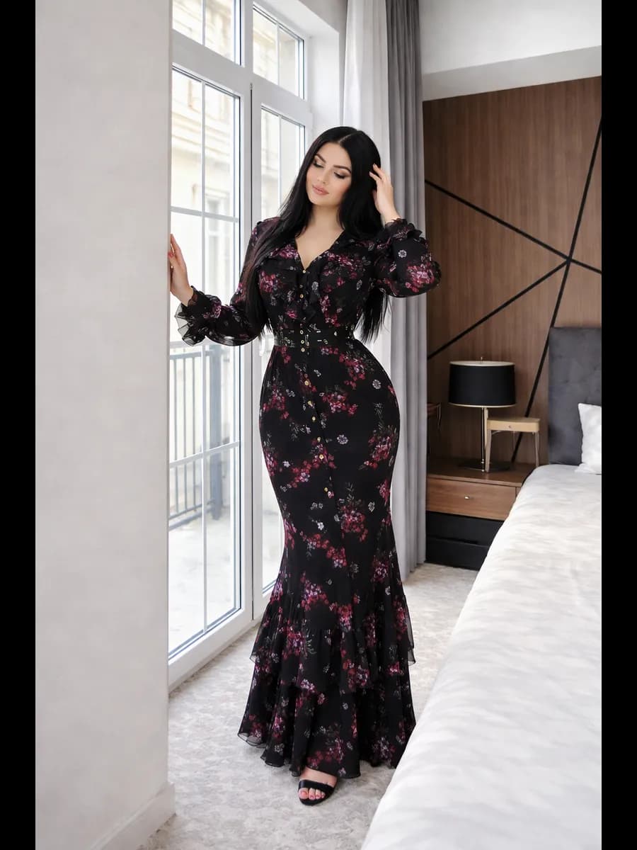 Праздничное шифоновое платье