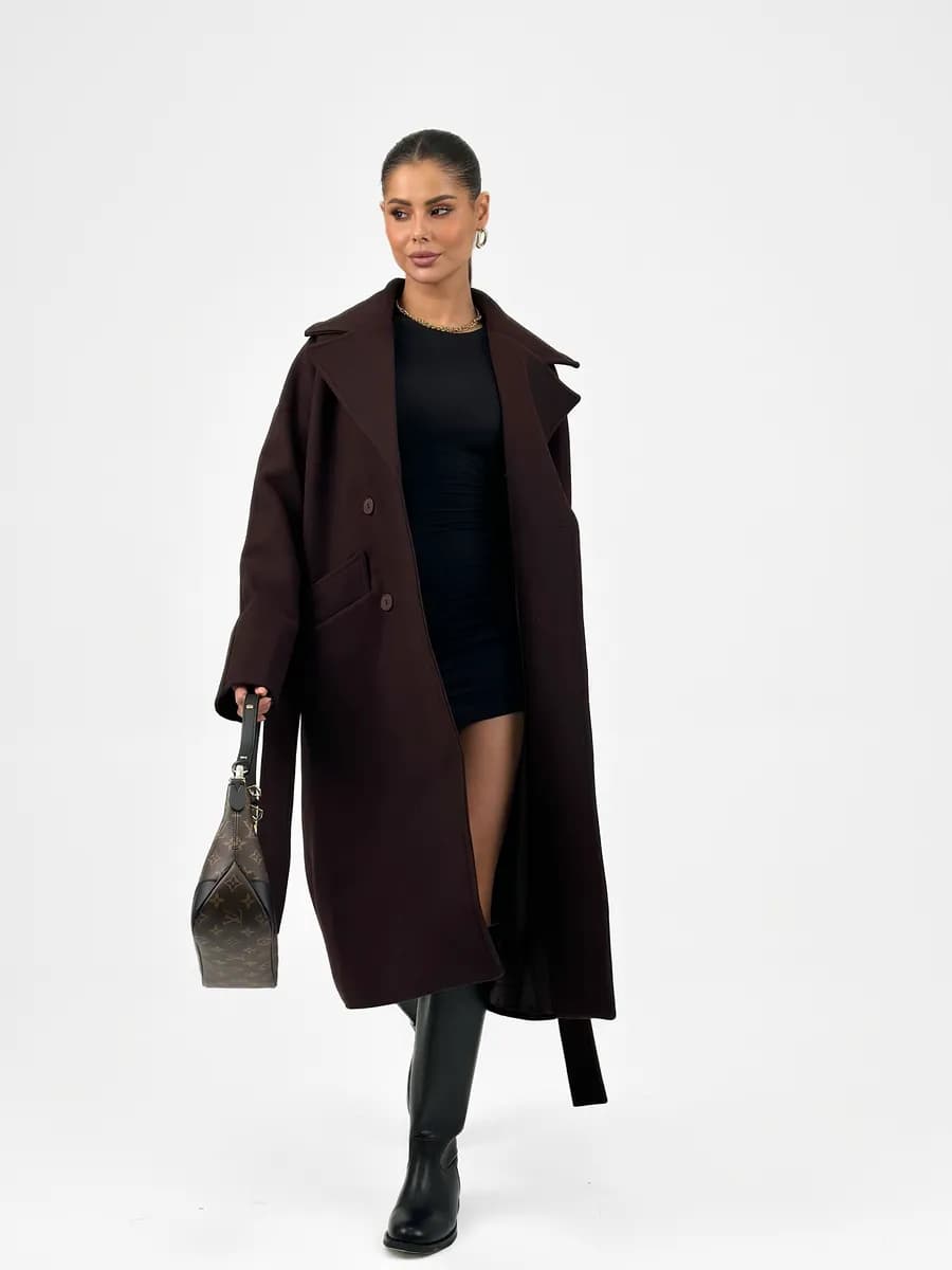 Пальто прямое миди