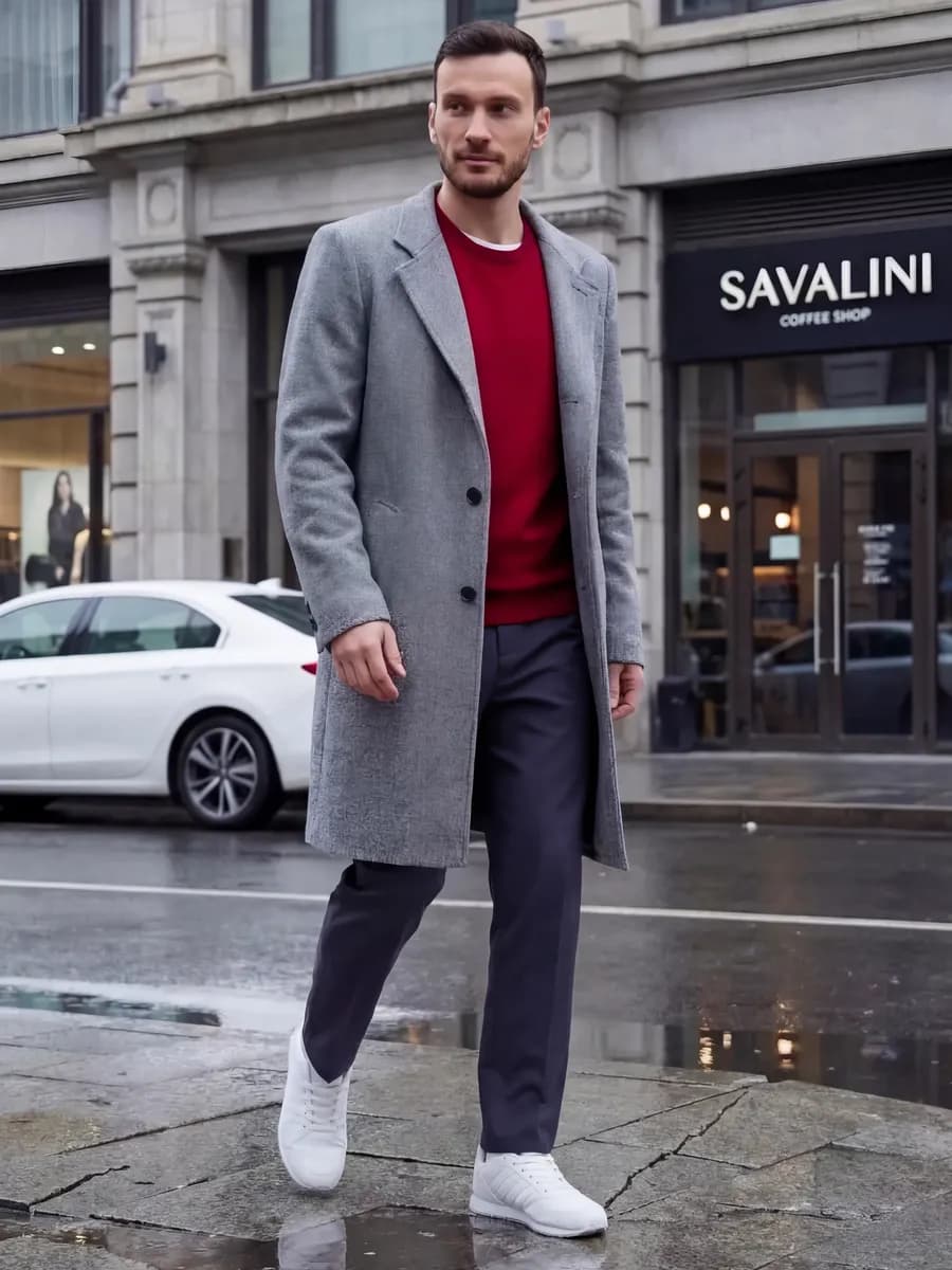 Пальто демисезонное длинное