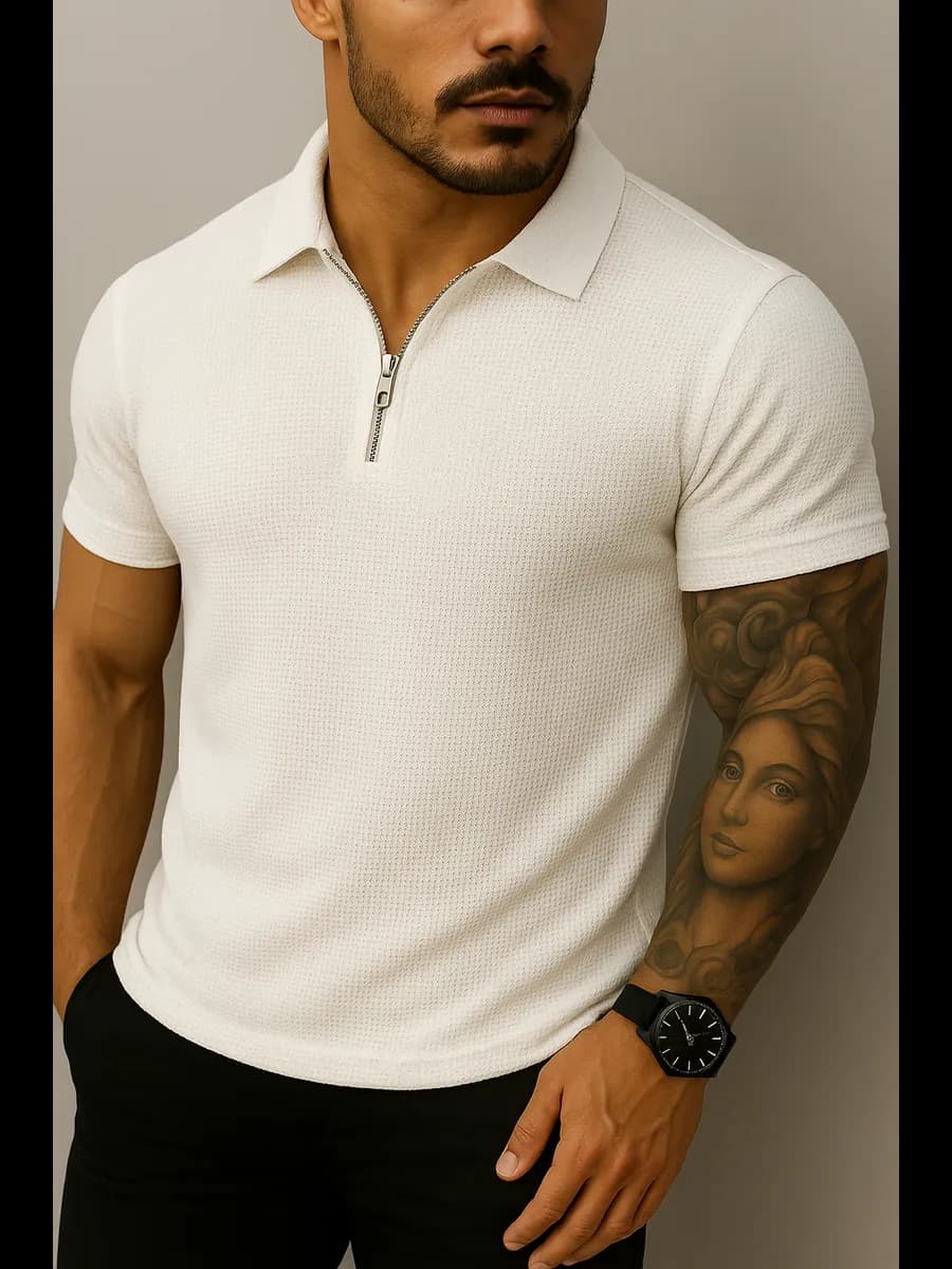 Футболка поло хлопок на молнии