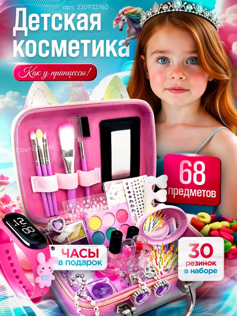 Детская косметика набор чемоданчик Единорог радужный