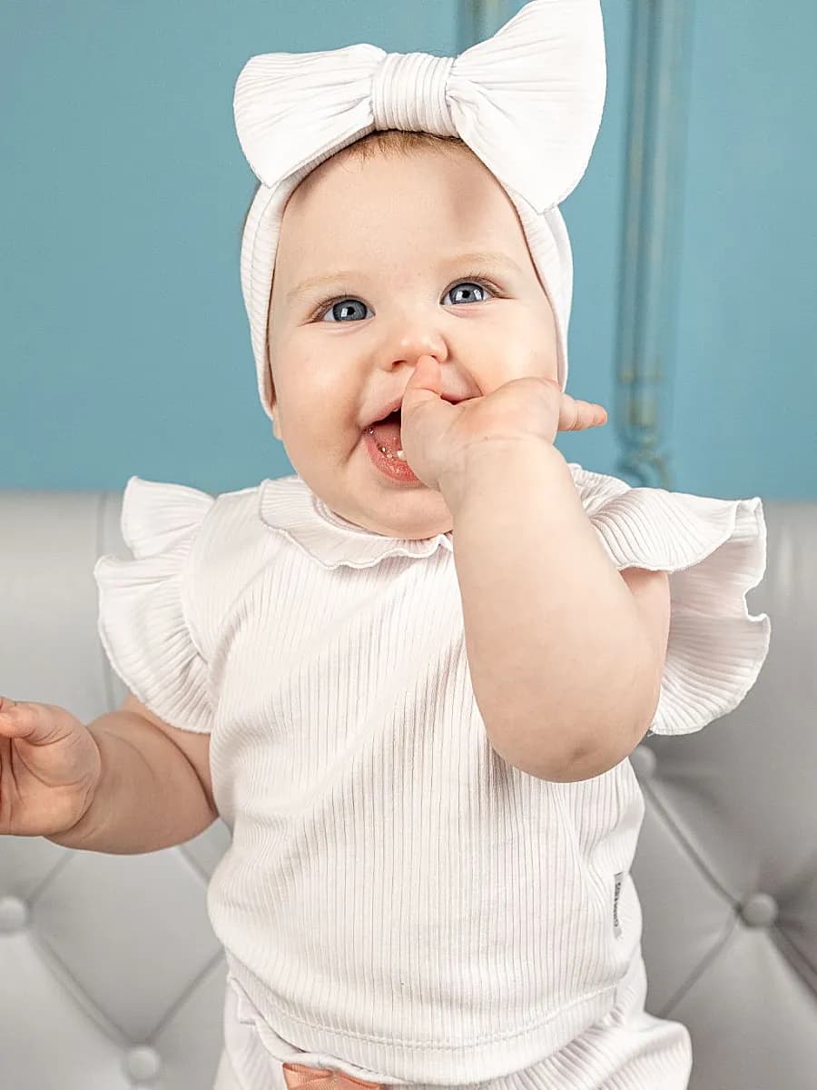 Футболка для новорожденных в рубчик