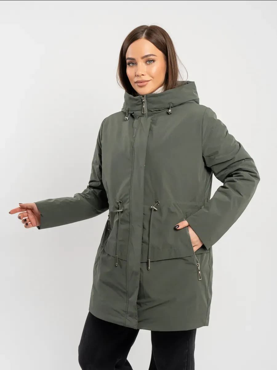 Куртка женская осенняя теплая удлиненная