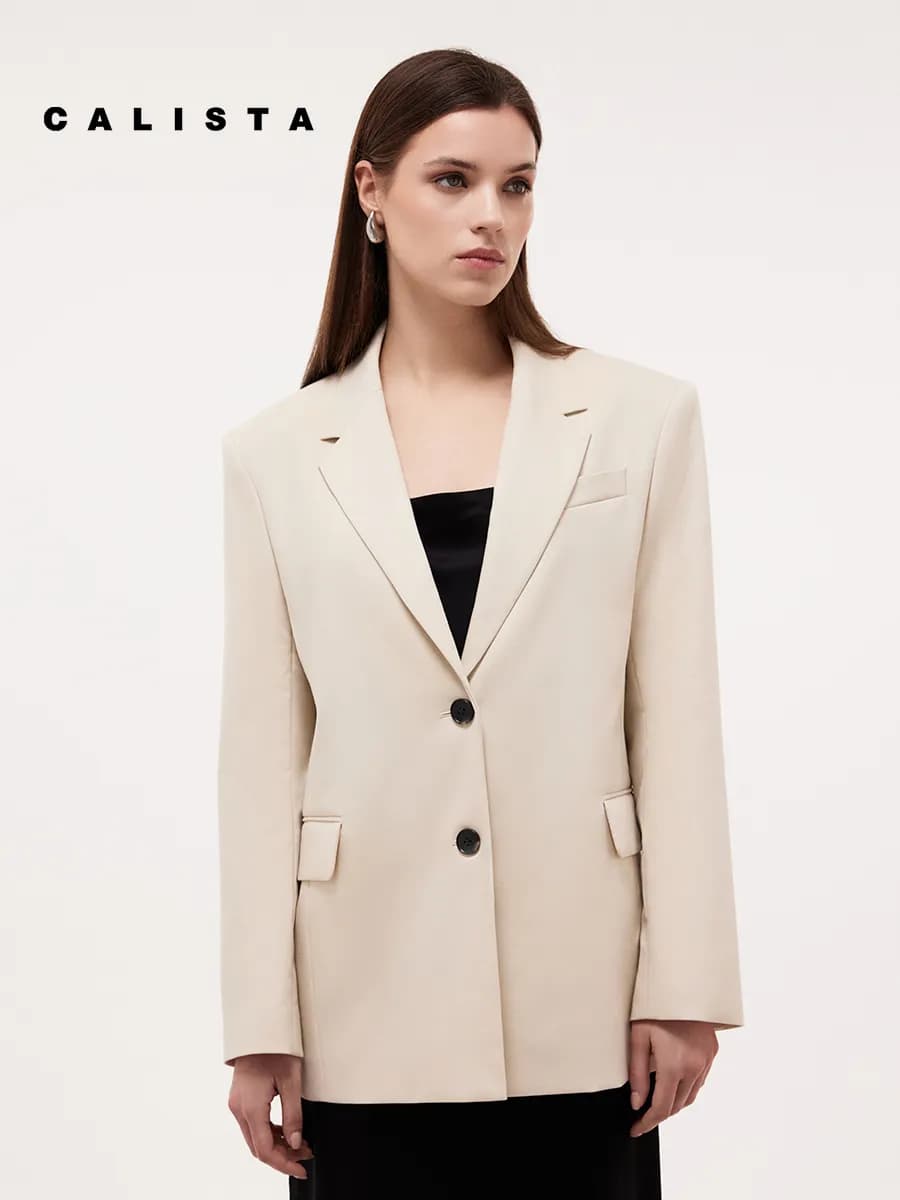 Прямой жакет оверсайз для невысокого роста