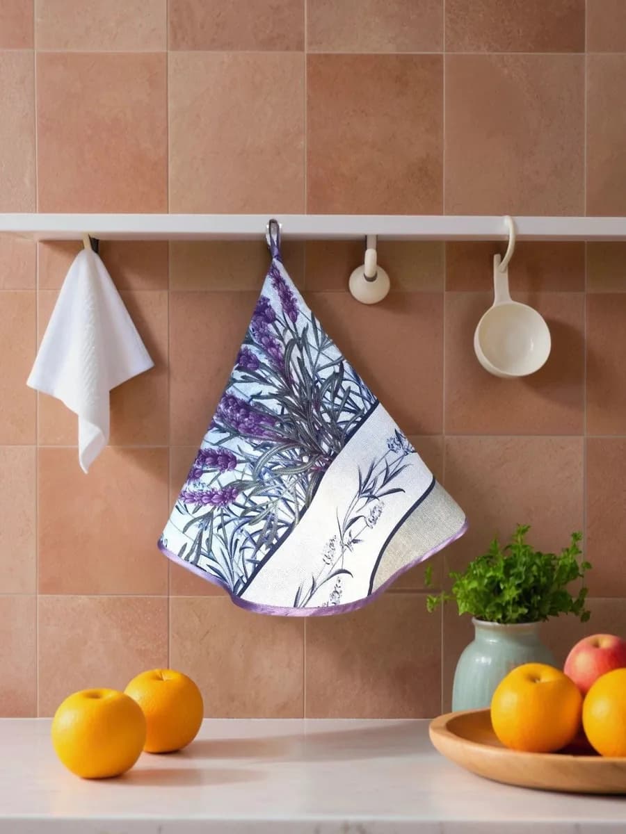 Полотенце кухонное круглое из рогожки