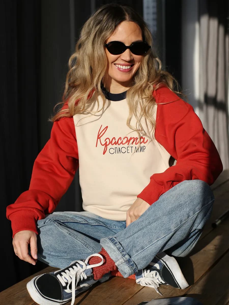 Свитшот оверсайз без начеса