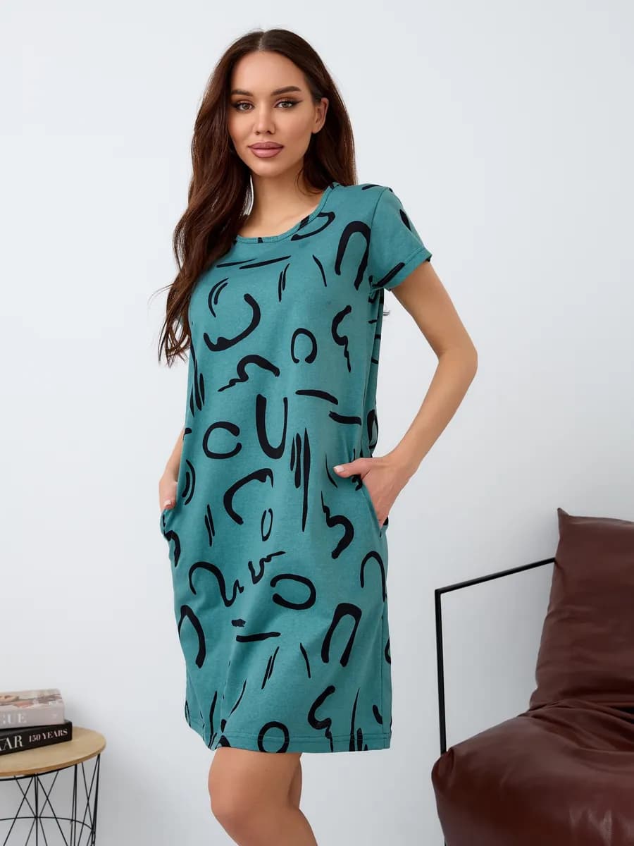 Туника домашняя больших размеров удлиненная