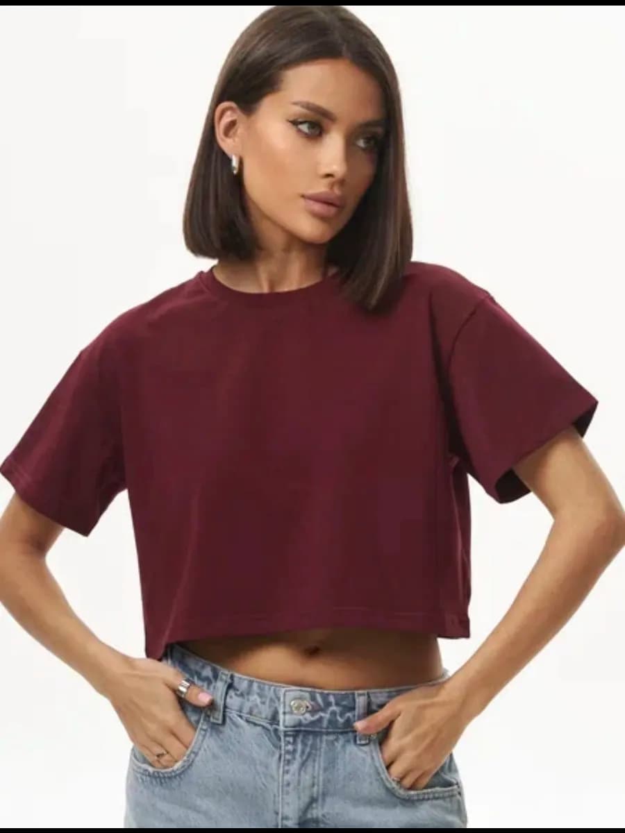 Футболка топ укороченная оверсайз