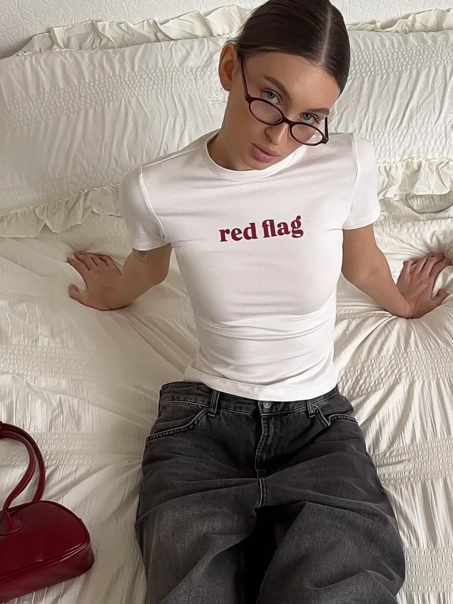 Футболка топ скимс облегающая базовая с принтом