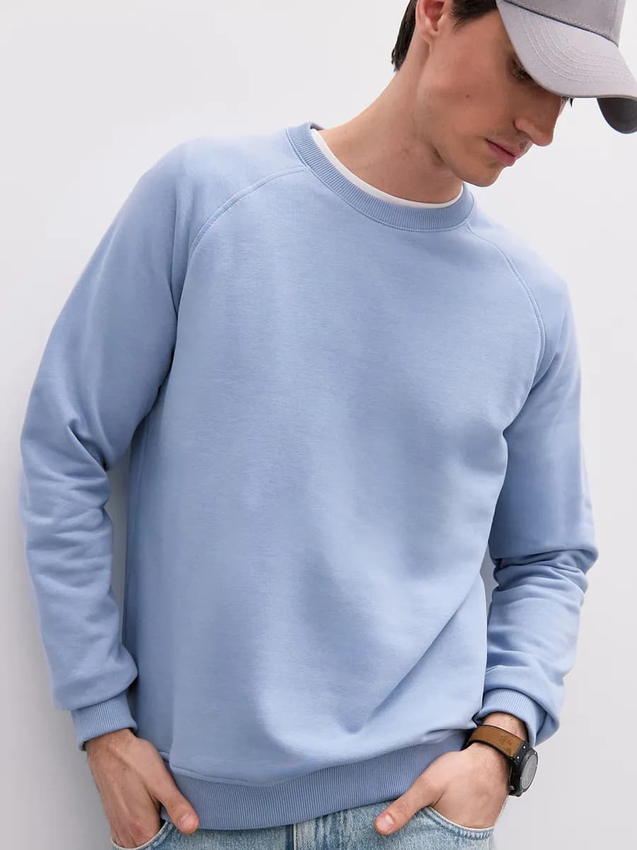 Свитшот базовый реглан без начеса из футера