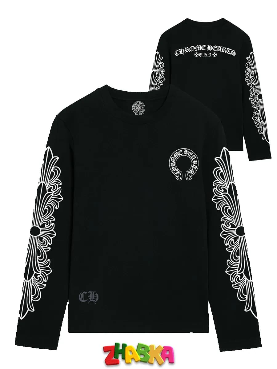 лонгслив с принтом оверсайз chrome hearts sk8