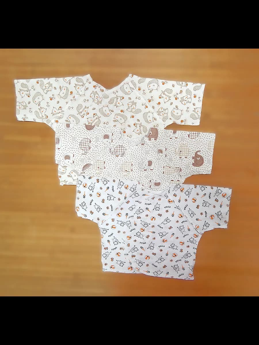 Распашонки для новорожденных без кнопок и завязок 3шт