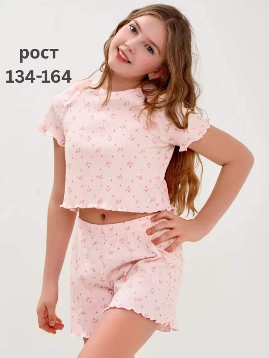 Домашняя пижама с шортами лапша