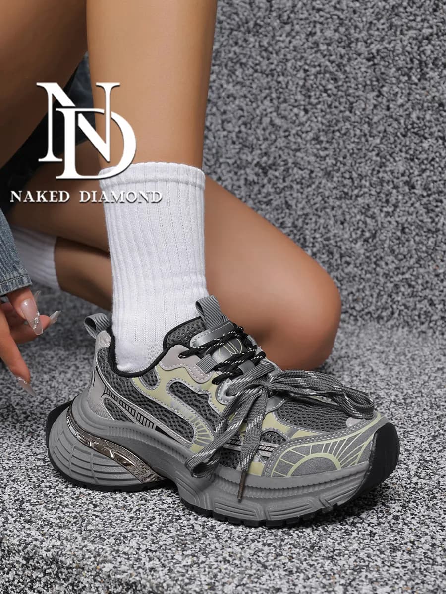 Кроссовки спортивные на высокой подошве летние