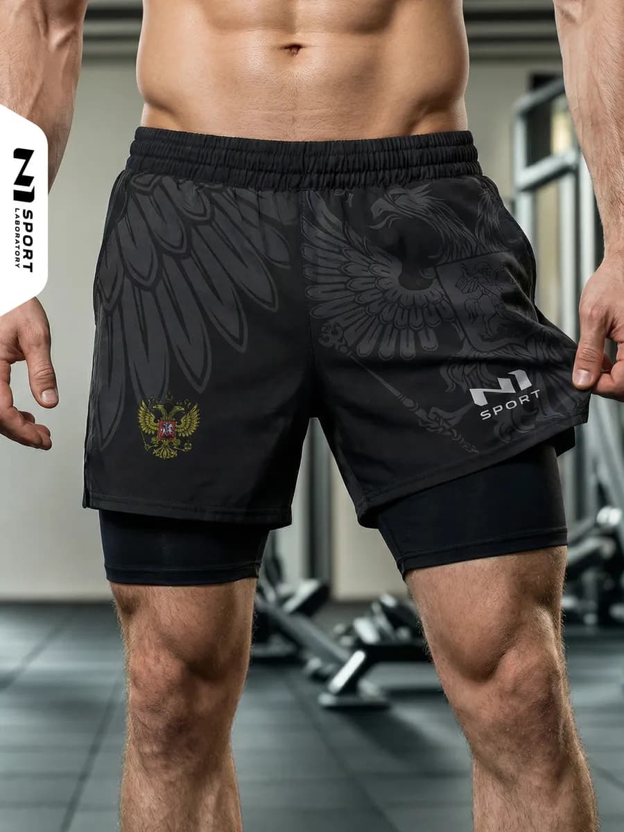 Спортивные шорты с тайтсами для тренировок в зале