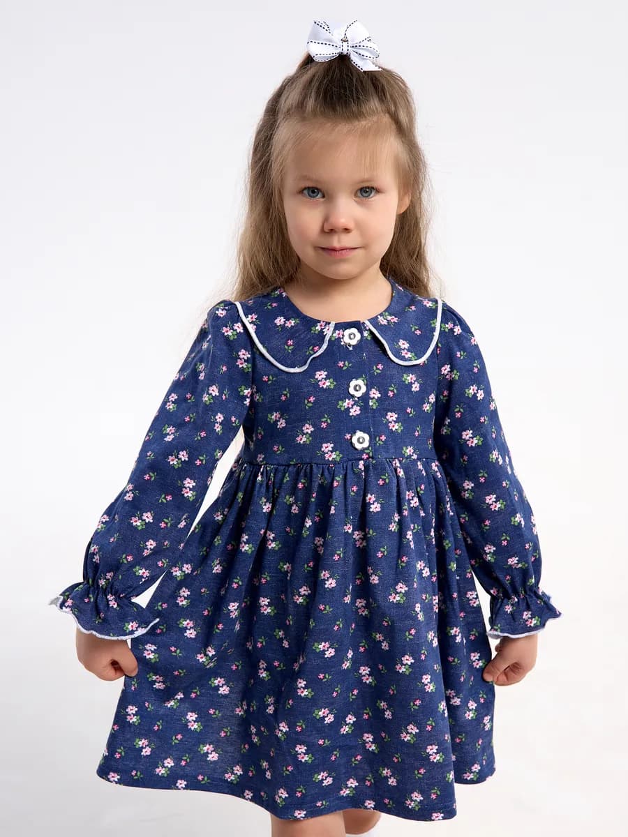 Платье в садик с длинным рукавом нарядное