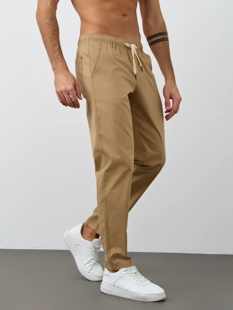 Брюки летние легкие Бежевые (Темно)