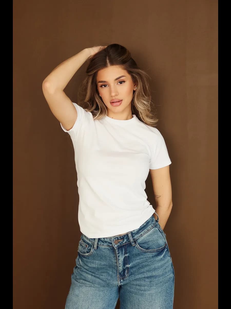 Футболка облегающая скимс однотонная хлопок