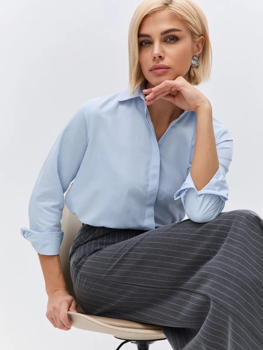 Рубашка классическая прямая хлопок