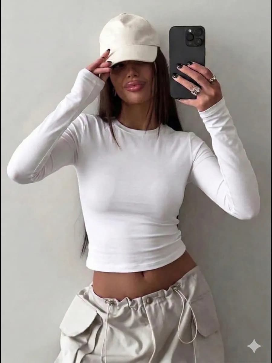 Лонгслив обтягивающий укороченный скимс