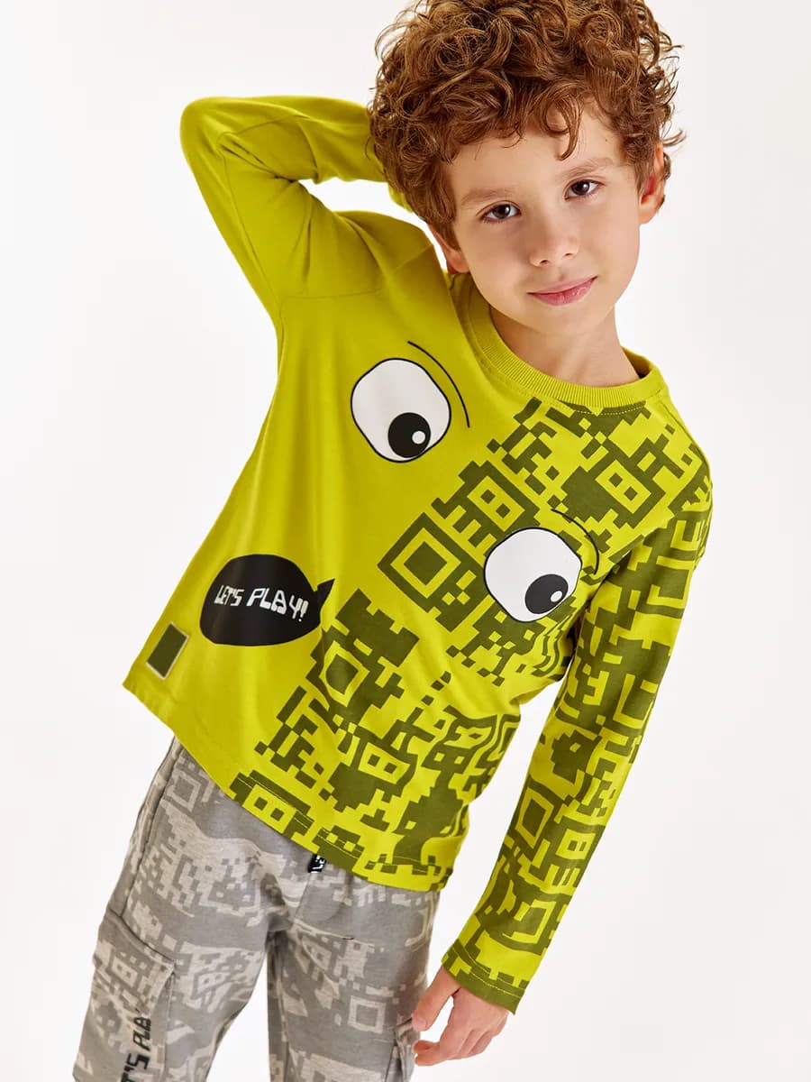 Лонгслив с принтом Let`s play!