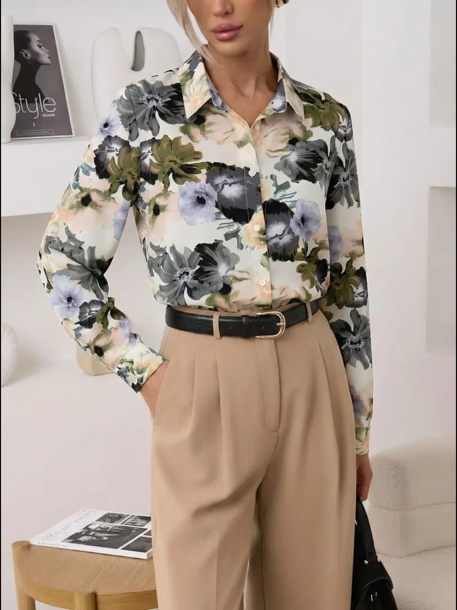 Блузка шелковая праздничная