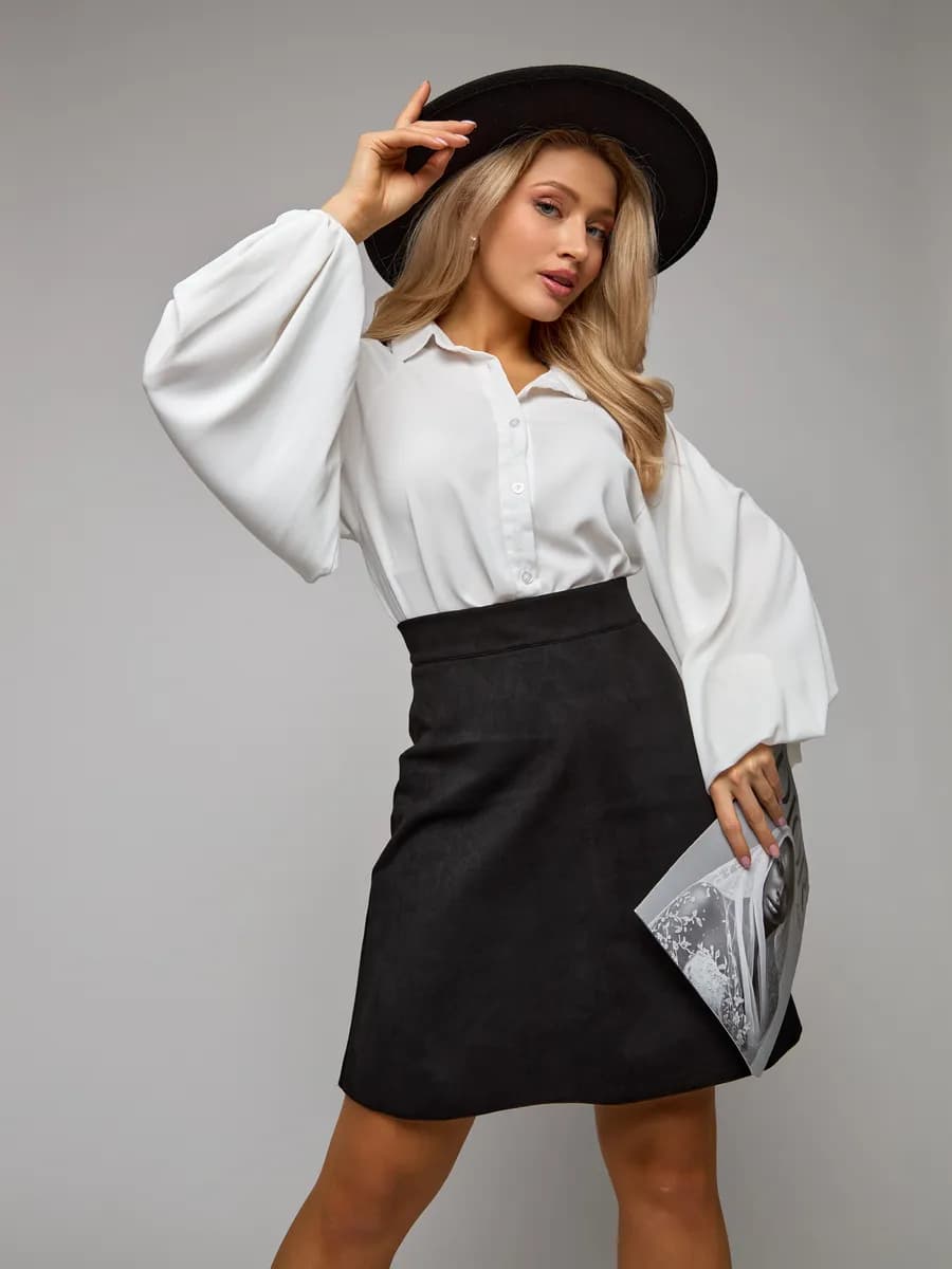 Юбка замшевая мини