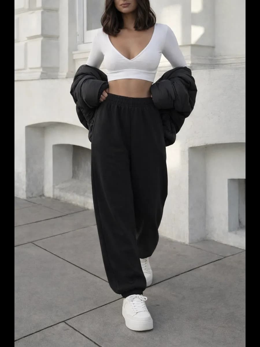 Штаны спортивные на резинке широкие оверсайз