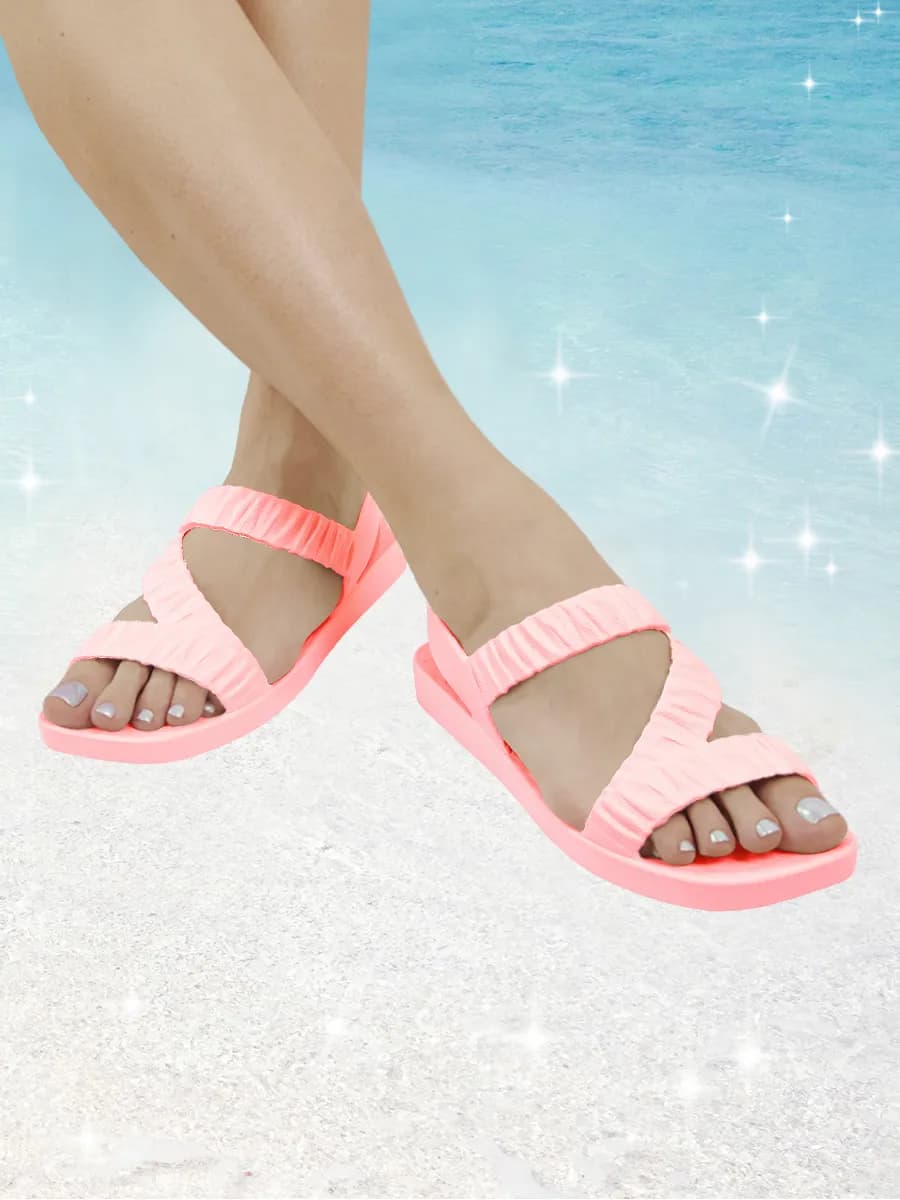 Резиновые шлепки пляжные тапочки на широкую ногу