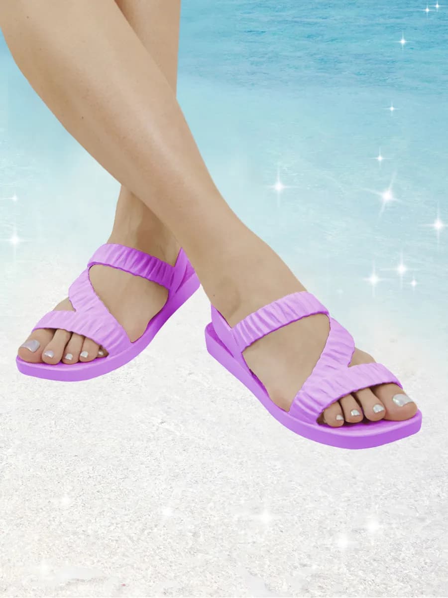 Резиновые шлепки пляжные тапочки на широкую ногу