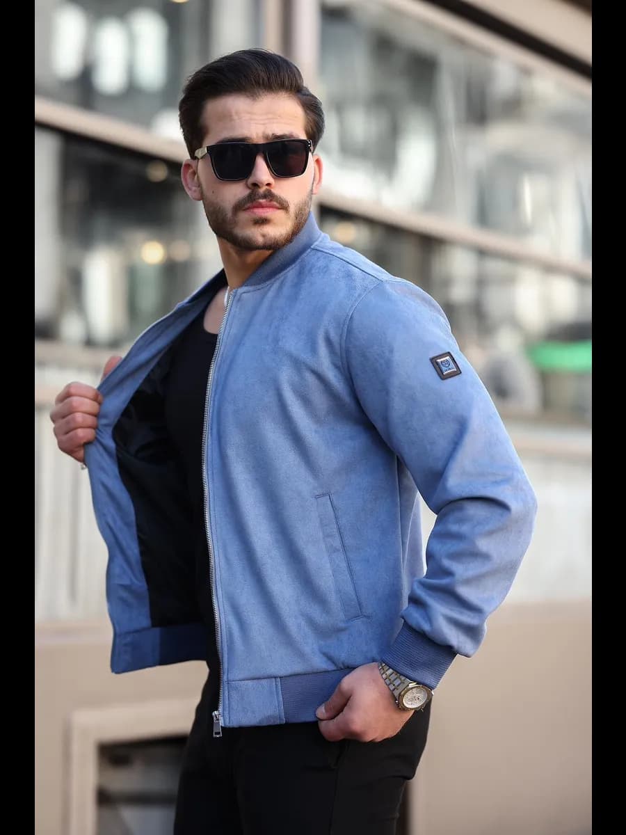 Бомбер замшевый куртка мужская демисезонная