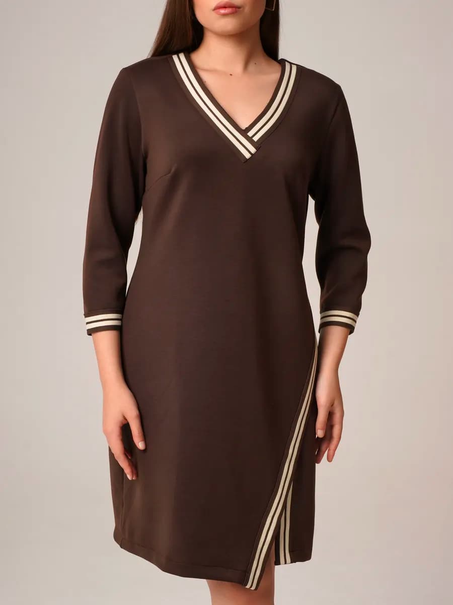 Платье трикотажное повседневное офисное больших размеров