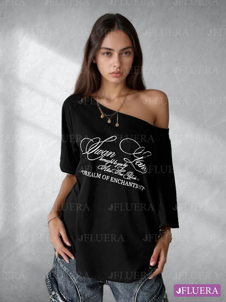 Топ футболка оверсайз с принтом y2k