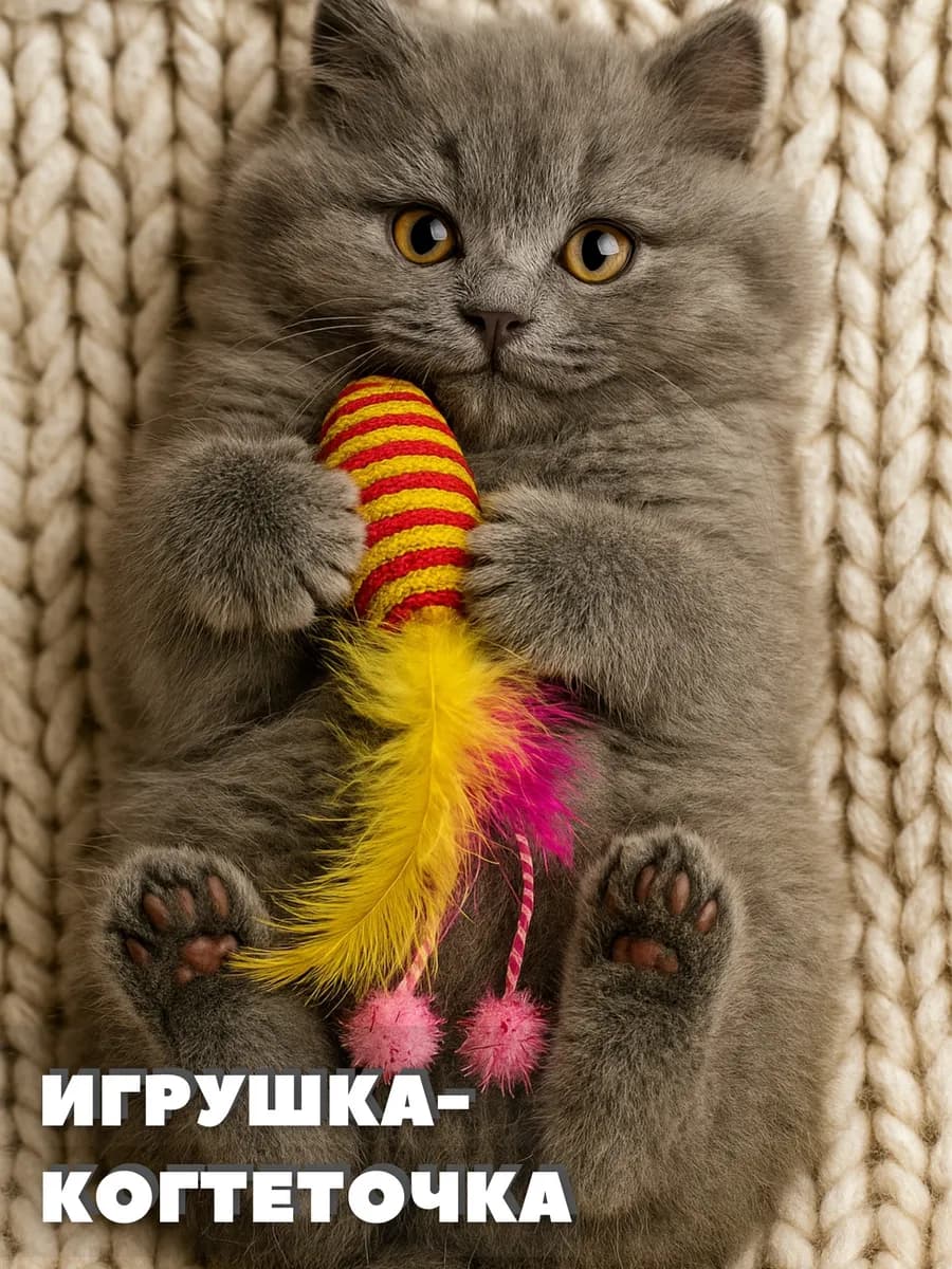 Морковка- когтеточка игрушка для кошек