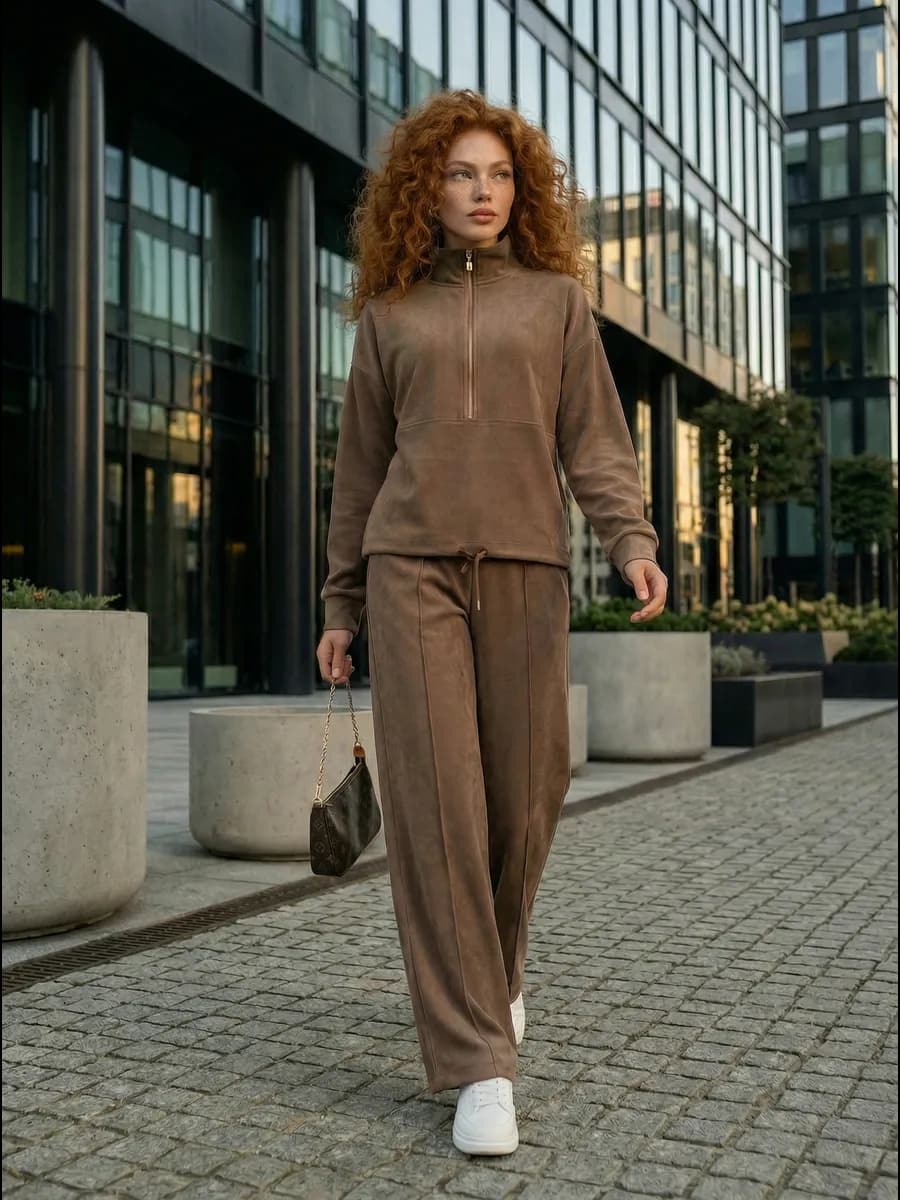 вельветовый полузамок с брюками