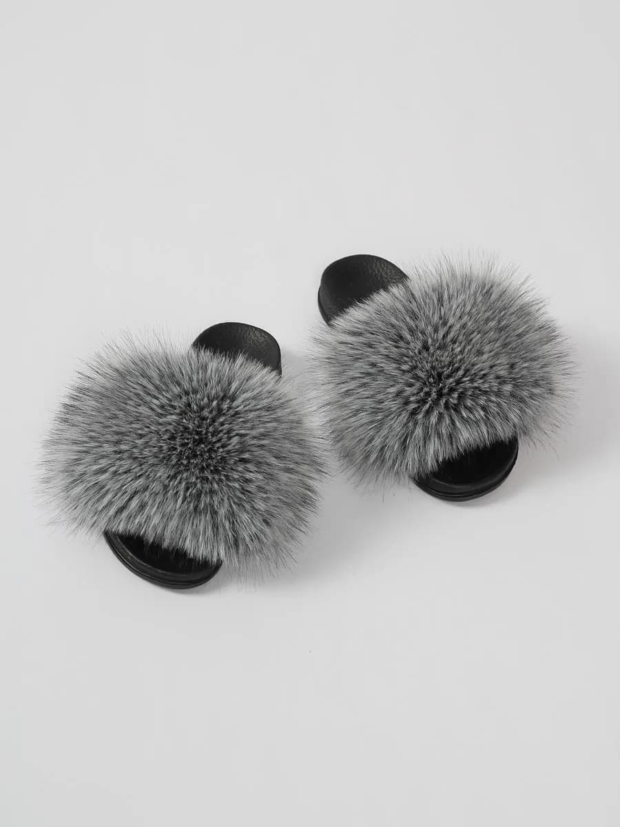 Тапочки домашние шлепки эко мех