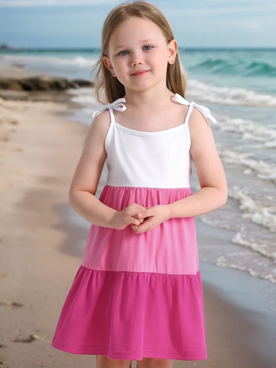 Сарафан для девочки летний на завязках