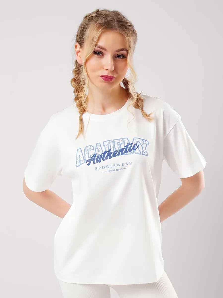 Футболка с принтом хлопок